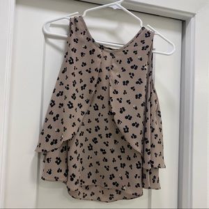 Tan and Black Zara top